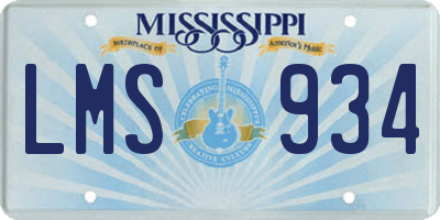 MS license plate LMS934