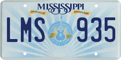 MS license plate LMS935