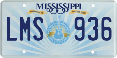 MS license plate LMS936