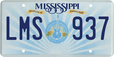 MS license plate LMS937