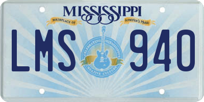 MS license plate LMS940
