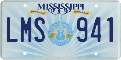 MS license plate LMS941