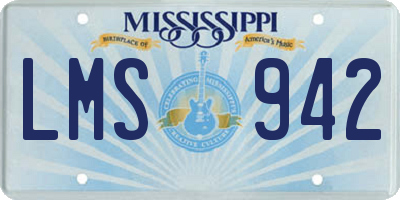 MS license plate LMS942