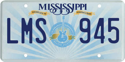 MS license plate LMS945