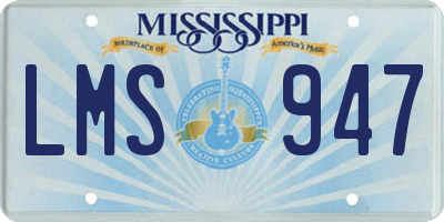MS license plate LMS947