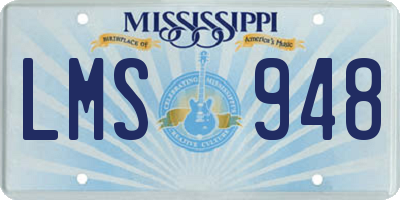 MS license plate LMS948