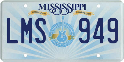 MS license plate LMS949