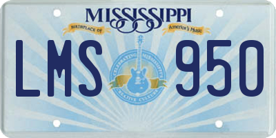 MS license plate LMS950