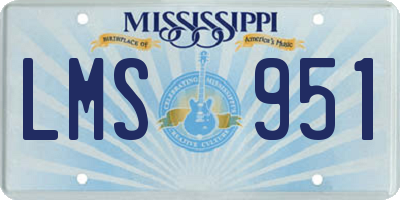MS license plate LMS951