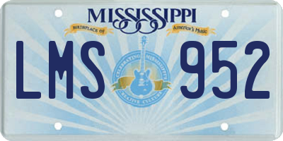 MS license plate LMS952