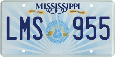 MS license plate LMS955