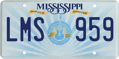 MS license plate LMS959