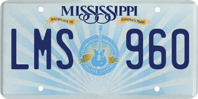 MS license plate LMS960