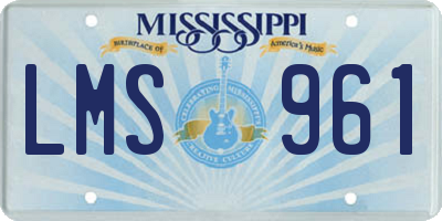 MS license plate LMS961