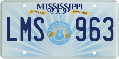 MS license plate LMS963