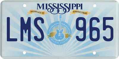 MS license plate LMS965