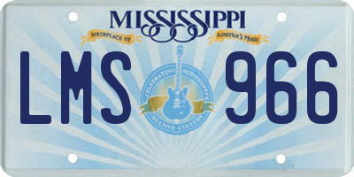 MS license plate LMS966