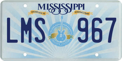 MS license plate LMS967