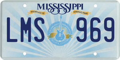 MS license plate LMS969