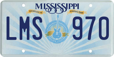 MS license plate LMS970