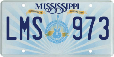 MS license plate LMS973
