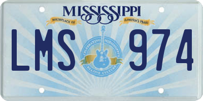 MS license plate LMS974