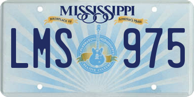 MS license plate LMS975