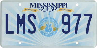 MS license plate LMS977