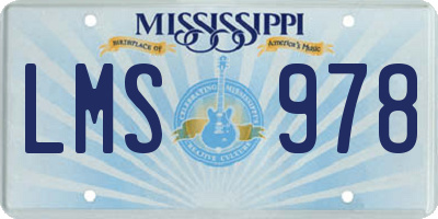 MS license plate LMS978
