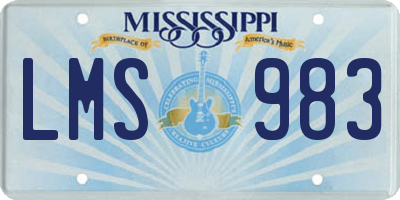 MS license plate LMS983