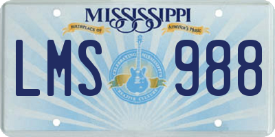 MS license plate LMS988