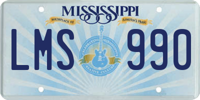 MS license plate LMS990