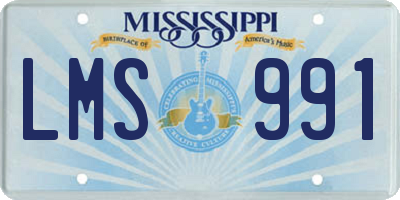MS license plate LMS991