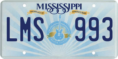 MS license plate LMS993