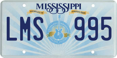 MS license plate LMS995