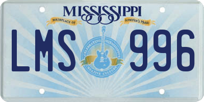 MS license plate LMS996