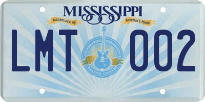 MS license plate LMT002