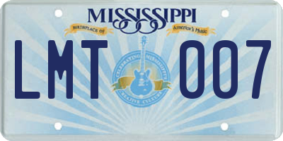MS license plate LMT007