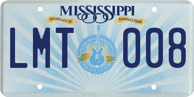 MS license plate LMT008