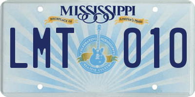MS license plate LMT010