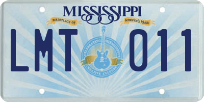 MS license plate LMT011