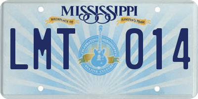 MS license plate LMT014