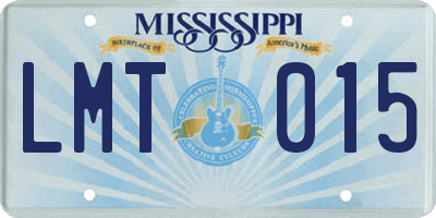 MS license plate LMT015