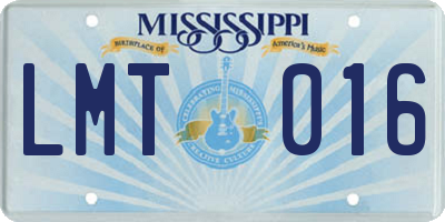 MS license plate LMT016
