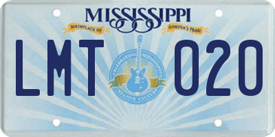 MS license plate LMT020