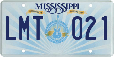 MS license plate LMT021