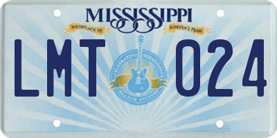 MS license plate LMT024