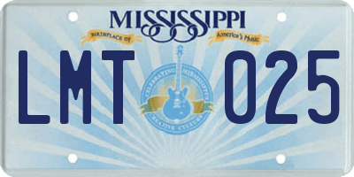 MS license plate LMT025