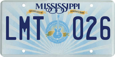MS license plate LMT026