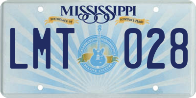 MS license plate LMT028